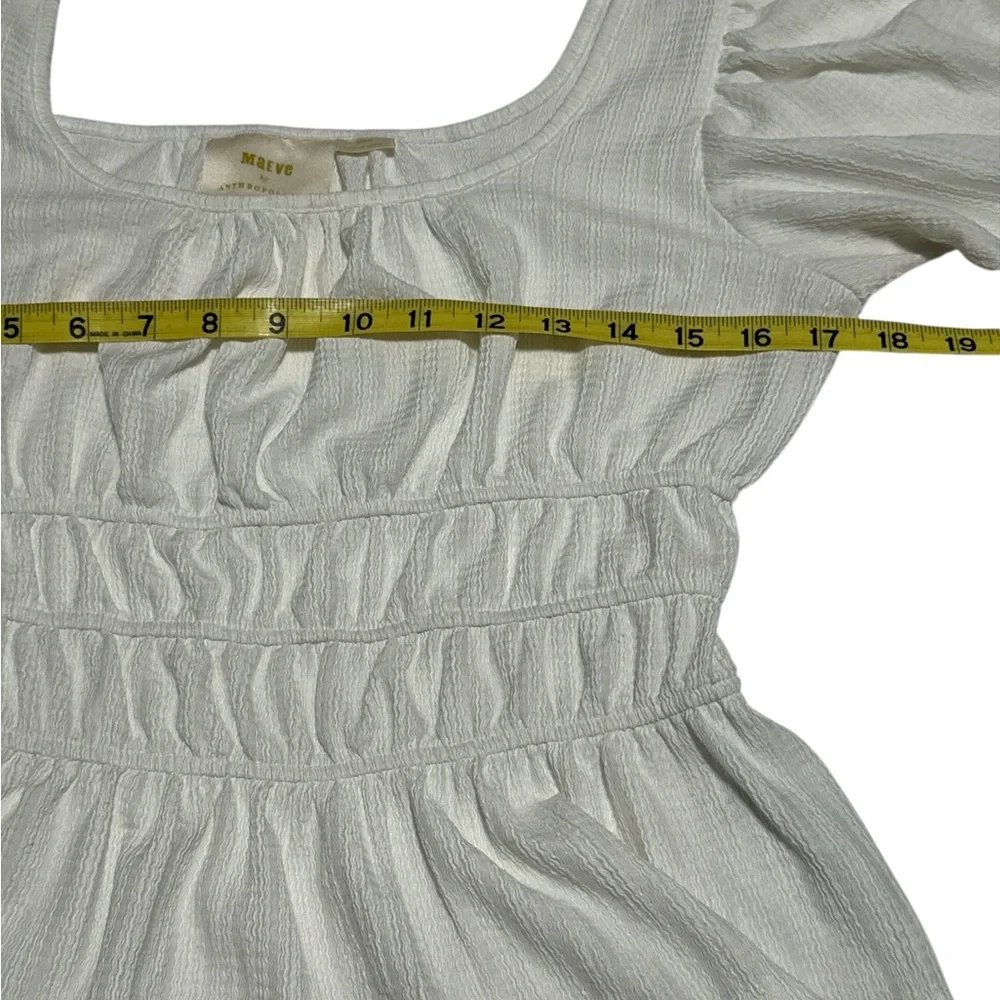 Anthropologie Maeve White‎ Puff Sleeve Blouse